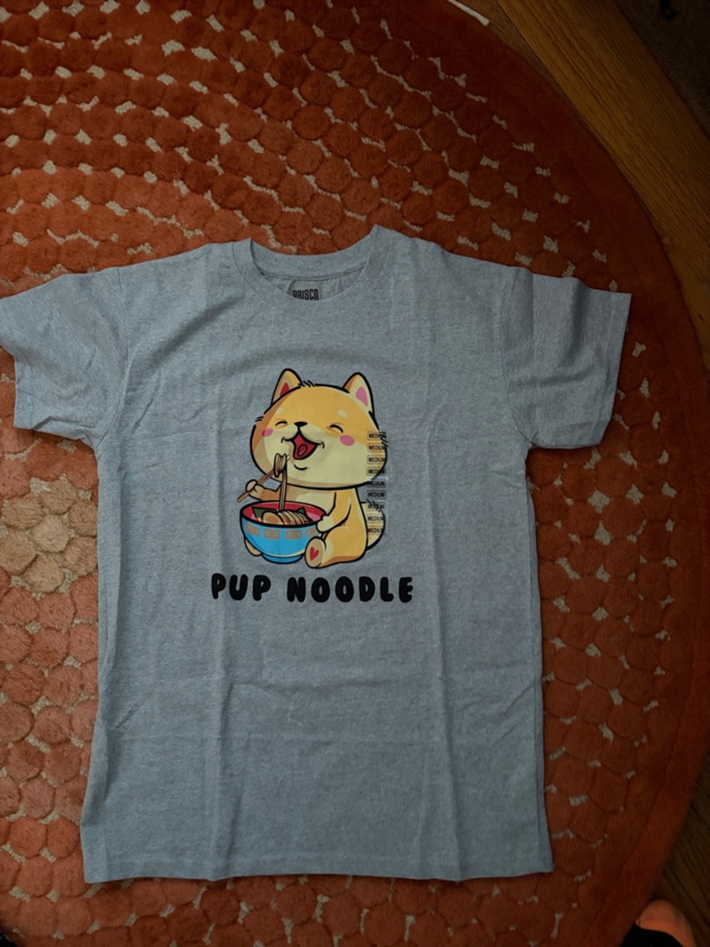 NWT Pup Noodle Graphic T-Shirt - Gray medium Shiba Inu/little Akita
